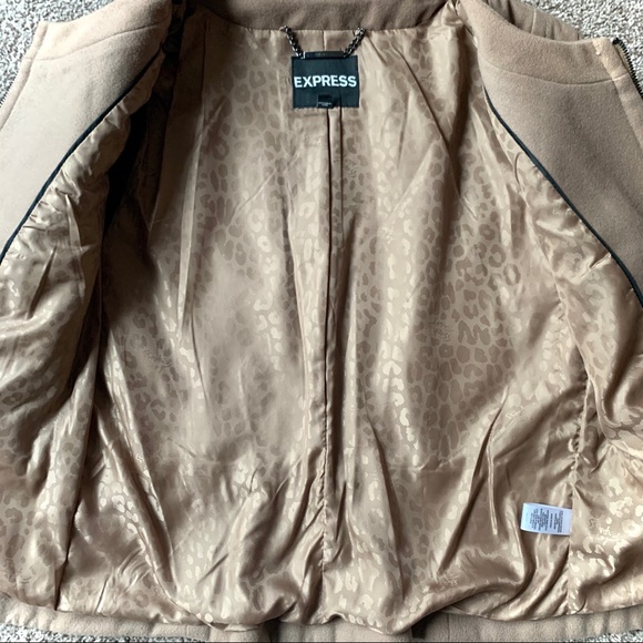 EXPRESS Tan Zip-Up Peplum Blazer - Picture 5 of 7